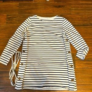 Seraphine Black and White Striped Tunic